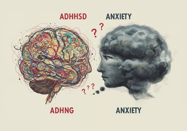 สมองแสดงอาการของ ADHD และความวิตกกังวลที่ทับซ้อนกันและความสับสน
