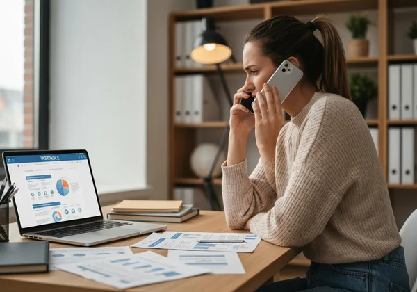 Person on phone, navigating insurance for ADHD testing
