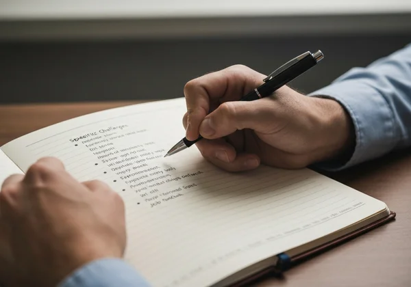 Person documenting ADHD challenges for work