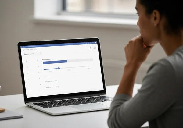 Person taking an online ADHD screening test