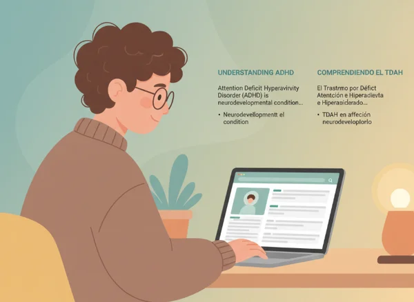 ADHD awareness concept in bilingual context